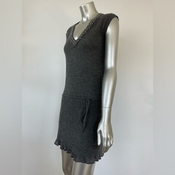 Lisli Knit Dress Women's Small Gray Wool Blend Fall Winter Casual P - Picture 3 of 9